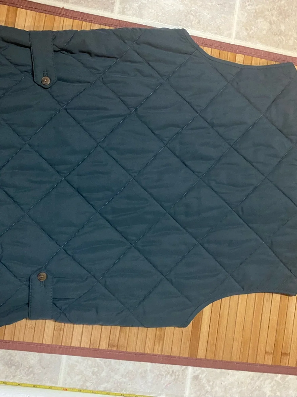 J. Crew Quilted Dark Gray Men's Vest with Plaid Lining